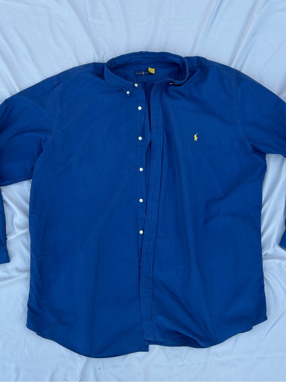 Ralph Lauren Men's Button-Down Shirt - Royal Blue with Yellow Pony